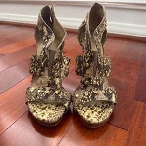 Stuart Weitzman Python Print Heels – Size 6 | 5” Fashion Statement